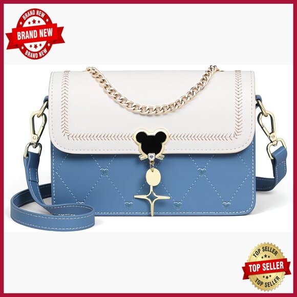 Handbags - Small Quilted Satchel with Heart Embroidery Adjustable Crossbody Strap